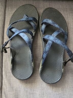 Chaco Black and Navy Strappy Sandals